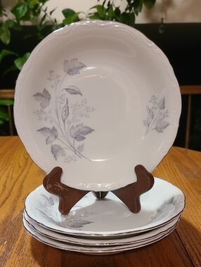 Mitterteich Monika White Floral Porcelain Soup / Salad Bowls - Set Of 4
